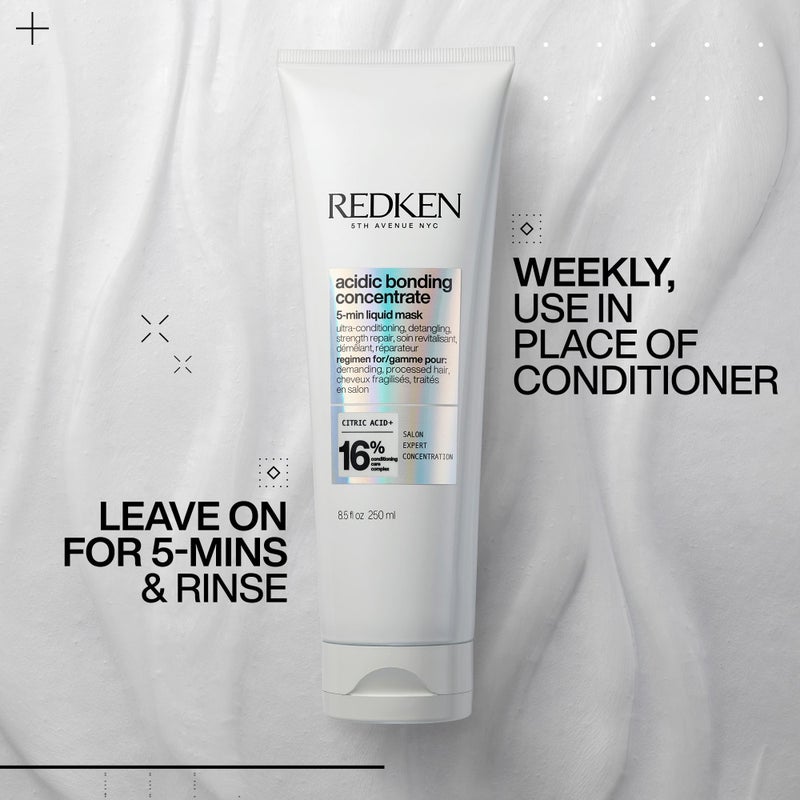 REDKEN قناع شعر ريدكن للتقوية للشعر الجاف والتالف | مركز الترابط الحمضي | ترطيب لمدة 5 دقائق | لجميع أنواع الشعر - Image 4