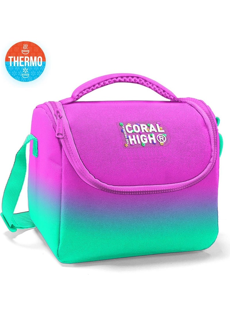 CORAL HIGH Kids Pink Water Green Color Transitional Thermo Lunchbox  - Image 3