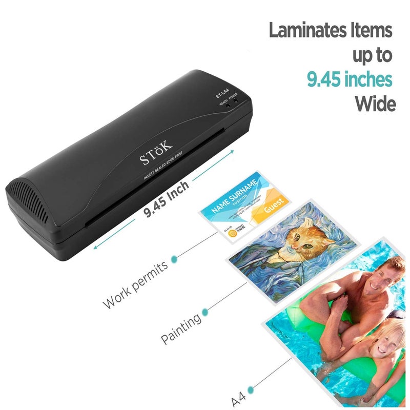 SToK (ST-LA4) آلة تغليف حراري وبارد A4 للاستخدام المنزلي والمكتبي والمدرسي | تناسب الصفحات بعرض يصل إلى 9 بوصات (ضمان خارجي لمدة سنة) - Image 3