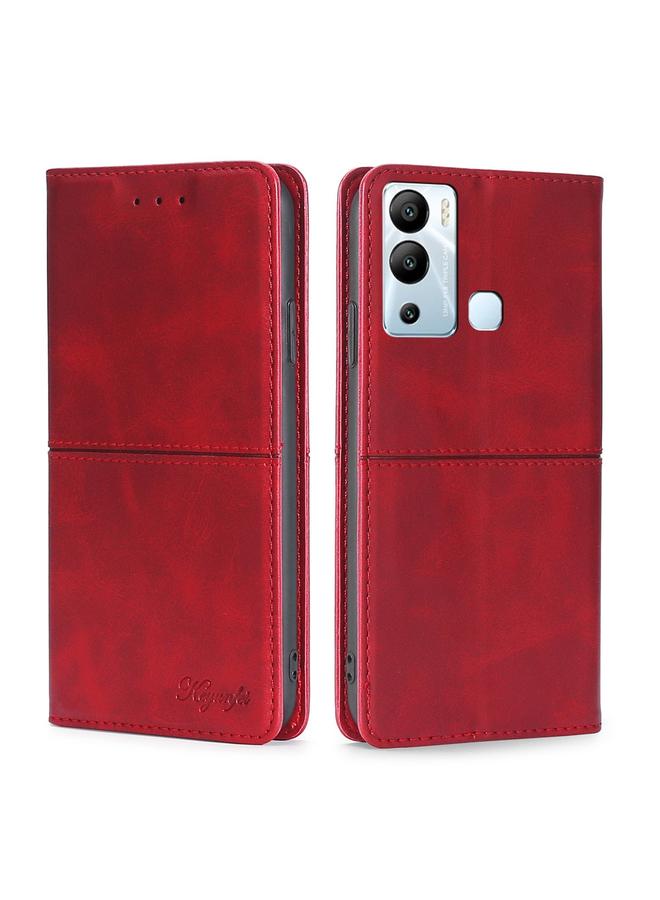 Green Tiger Case For Infinix Hot 12i Cow Texture Magnetic Horizontal Flip Leather Phone Case - Image 1