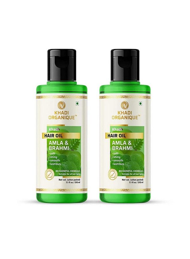 Organique Amla & Brahmi Hair Oil For Strong Long And Silky Shiny Thick Hair (Pack Of 2) 420 Ml - Image 2
