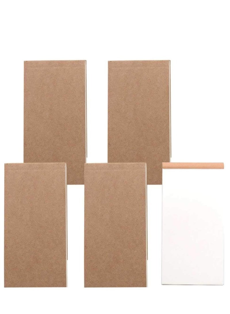 Y&D Mini Notebook A6 Notepad Kraft Cover Blank Page Sketchbook Square Drawing Pocket Flipbooks Small Reporters Scrap Books Notebbook Multipack for Adults Kid Teenagers Memos Painting Graffiti 5PCS - Image 1