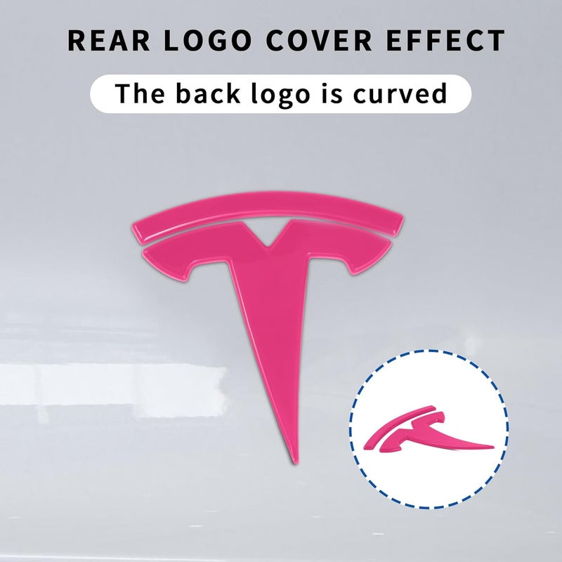 Nanaholy غطاء شعار متوافق مع Tesla Model Y 2023 2022 2021، مجموعة من 3 قطع مقاوم لدرجات الحرارة العالية - Image 3