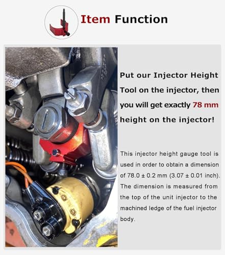 Camoo 9U-7227 Injector Height Adjustment Gauge Tool Aluminum Alloy For CAT Caterpillar 3406E, C-15 and C-16 (Red) - Image 3
