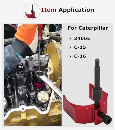 Camoo 9U-7227 Injector Height Adjustment Gauge Tool Aluminum Alloy For CAT Caterpillar 3406E, C-15 and C-16 (Red) - Image 2
