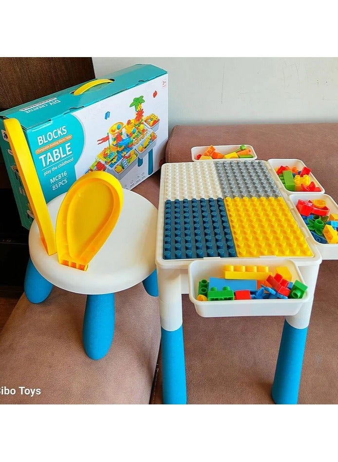 Building Block Table for Kids with Chair & 85+ Pcs – Multi-Activity Table for Drawing, Playing, Storage & Learning – MC816 - Image 3