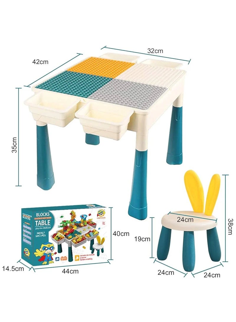Building Block Table for Kids with Chair & 85+ Pcs – Multi-Activity Table for Drawing, Playing, Storage & Learning – MC816 - Image 5