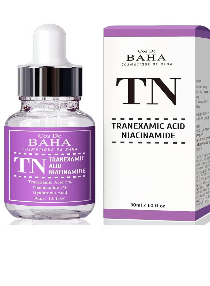 كوس دي باها سيروم حمض الترانيكساميك ٥٪ مع النياسيناميد ٥٪ للوجه/الرقبة - يساعد على تقليل مظهر فرط التصبغ وتغير اللون والبقع الداكنة ومزيل الكلف، ٣٠ مل - Image 1