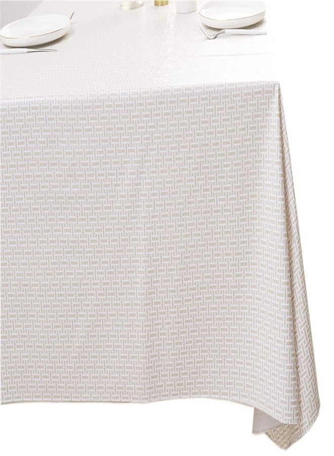 Pioggia مفرش طاولة فينيل من Pioggia مع ظهر من الفلانيل، مقاوم للماء والزيوت، مصنوع من مادة PVC، قابل للمسح، مقاوم للانسكاب، غطاء طاولة بلاستيكي للاستخدام الداخلي والخارجي (نسيج، 60 × 60 بوصة مربعة) - Image 2