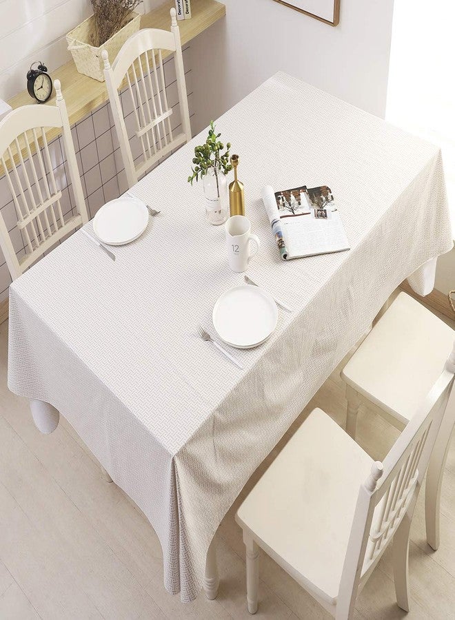 Pioggia مفرش طاولة فينيل من Pioggia مع ظهر من الفلانيل، مقاوم للماء والزيوت، مصنوع من مادة PVC، قابل للمسح، مقاوم للانسكاب، غطاء طاولة بلاستيكي للاستخدام الداخلي والخارجي (نسيج، 60 × 60 بوصة مربعة) - Image 4