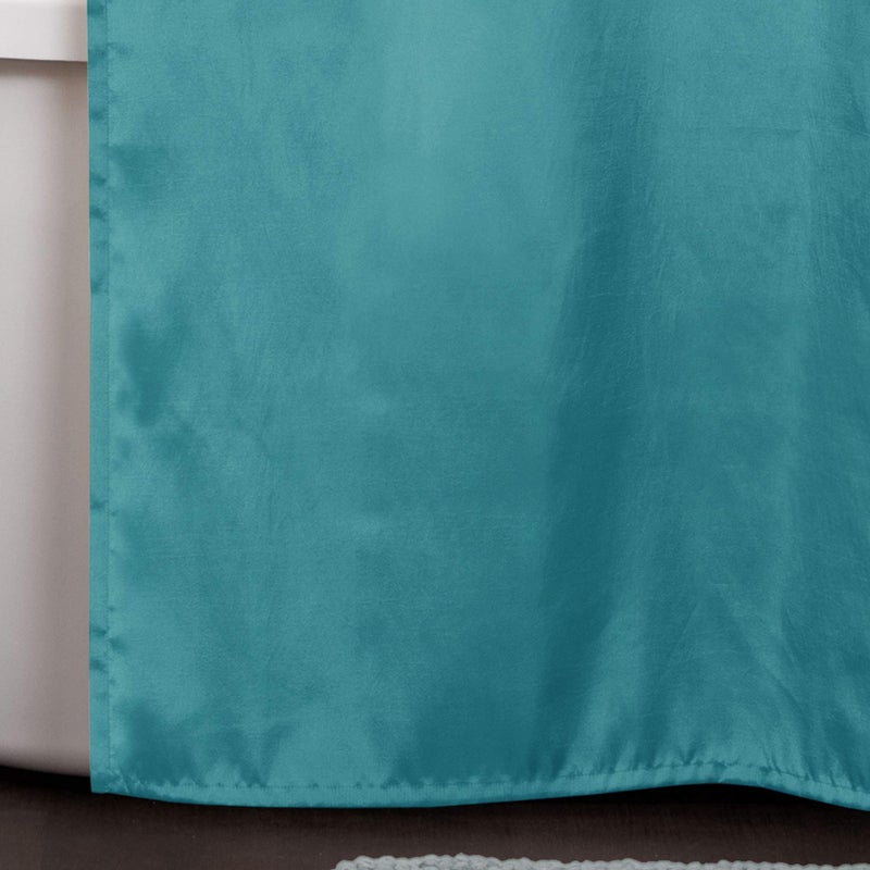 Lush Decor Lillian Shower Curtain | Textured Shimmer Circle Design Bathroom, 72â€ x 72â€, Turquoise - Image 4