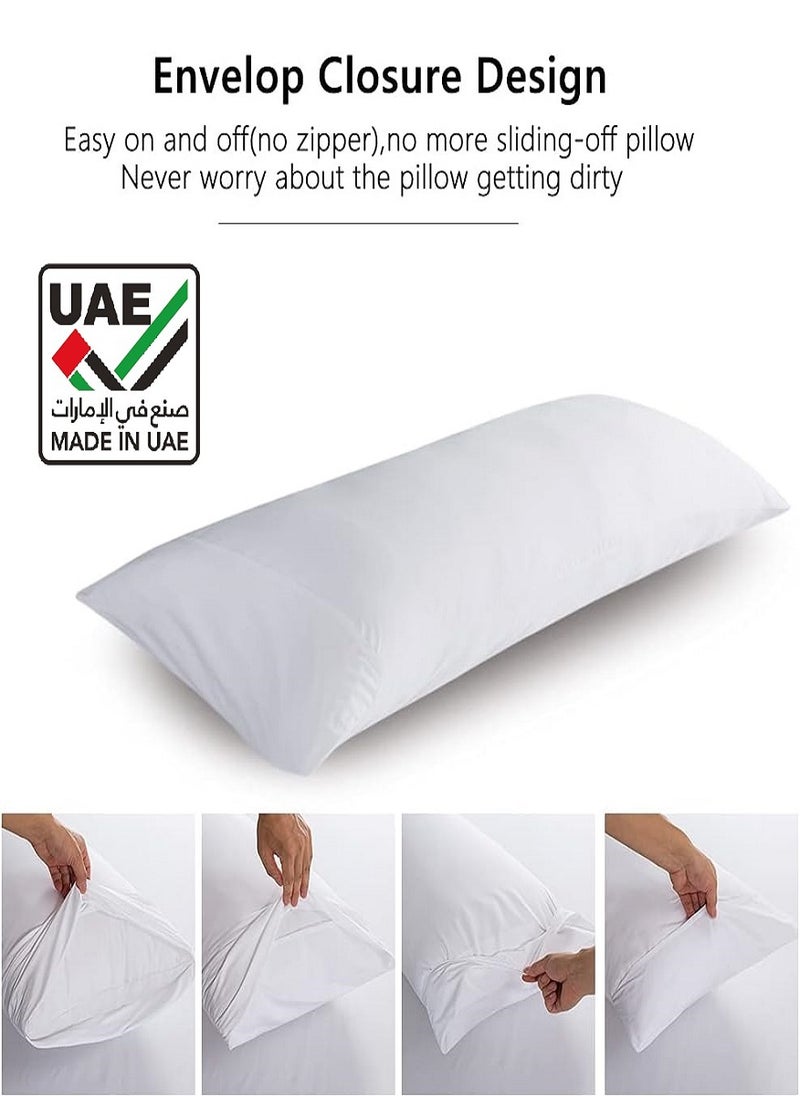 بلوبيري وسادة قطنية كبيرة للجسم، بغطاء قابل للإزالة والغسل قطن أبيض 140x50 سم - Image 2