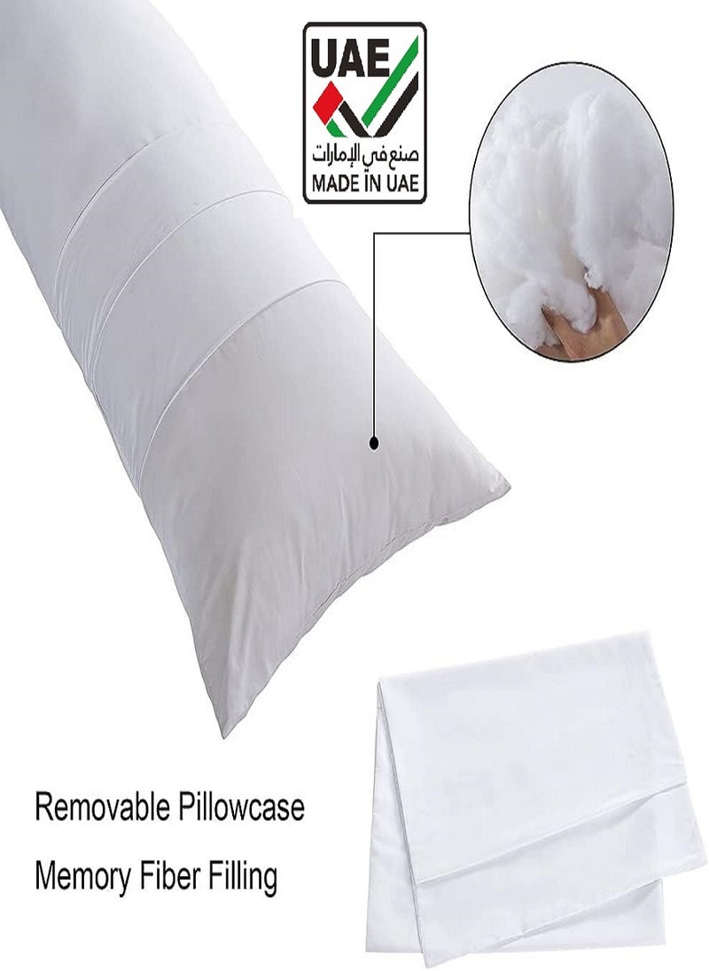 بلوبيري وسادة قطنية كبيرة للجسم، بغطاء قابل للإزالة والغسل قطن أبيض 140x50 سم - Image 4