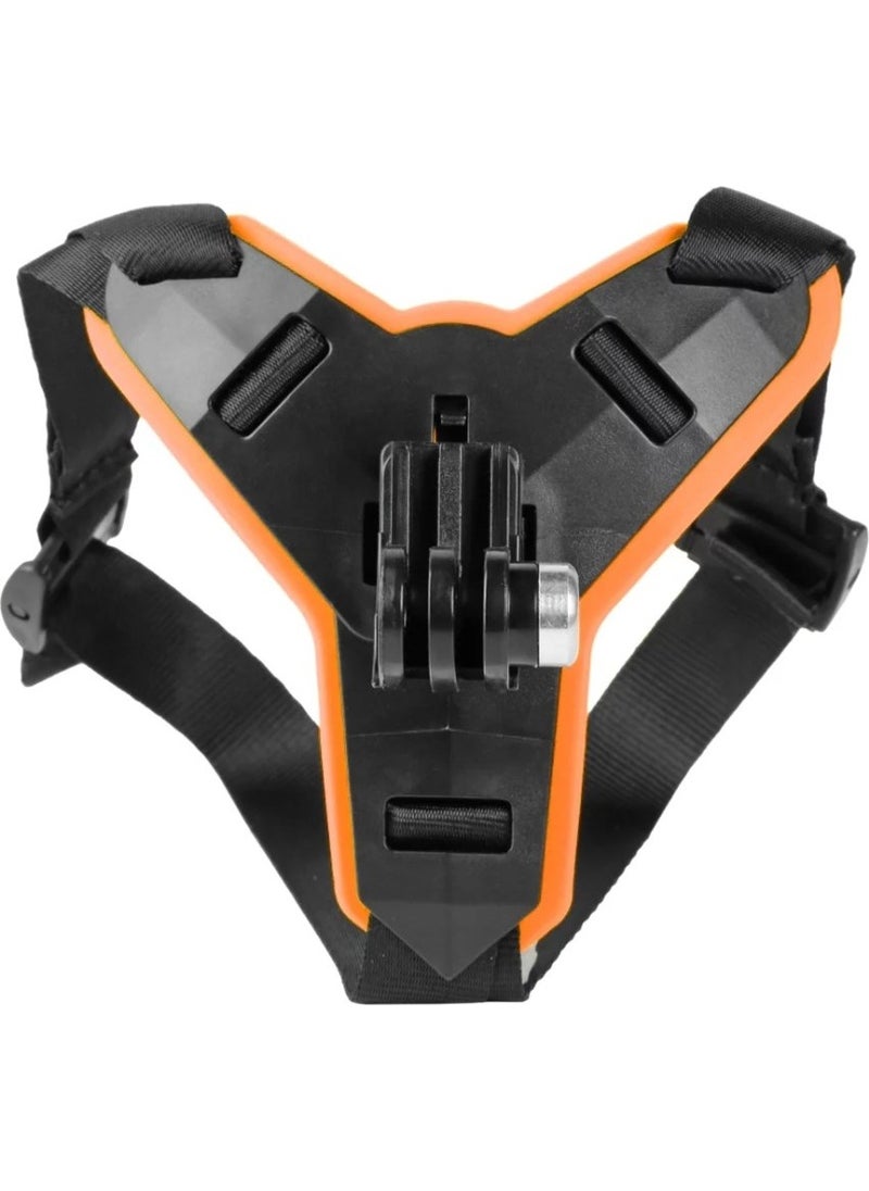 Techmaster Gopro Action Camera Helmet Lower Jaw Attachment Practical Orange  - Image 1