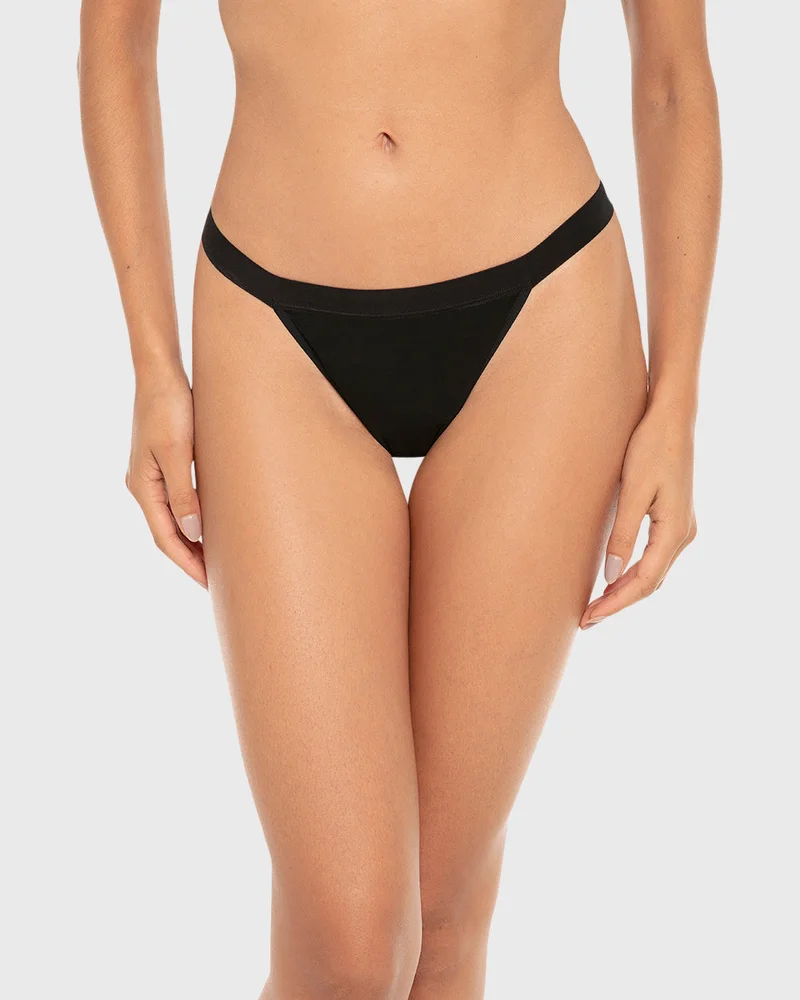 La Senza La Senza G-String Panty With Vanishing Trim In Tuxedo Black