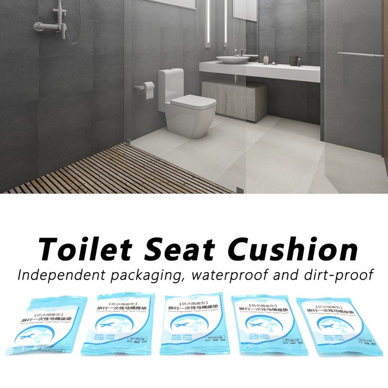 50 Pcs Disposable Toilet Seat Covers Clean Hygienic For Public Restroom Travel - Image 3