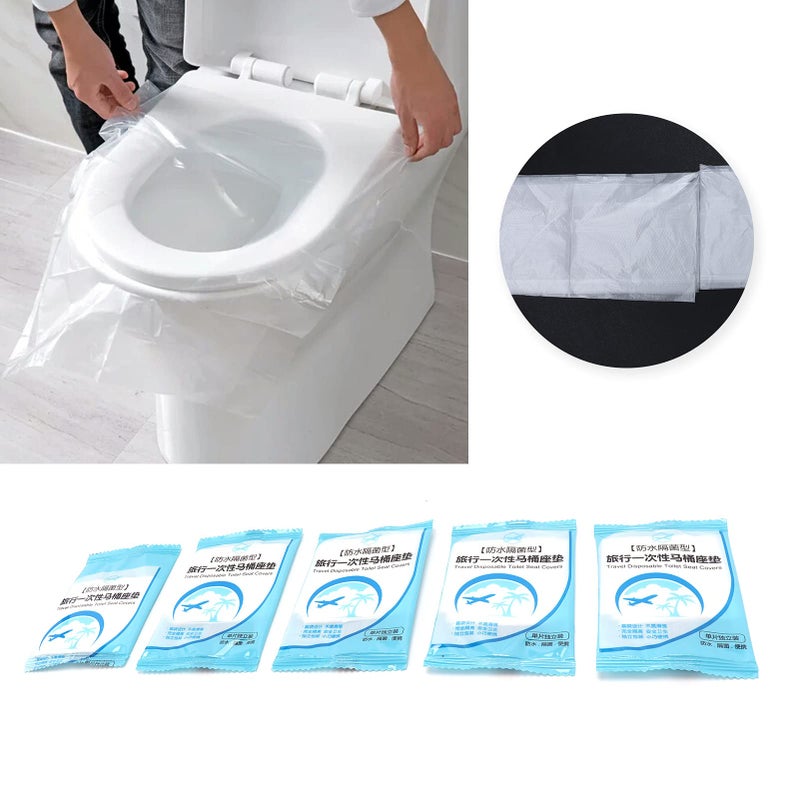 50 Pcs Disposable Toilet Seat Covers Clean Hygienic For Public Restroom Travel - Image 5