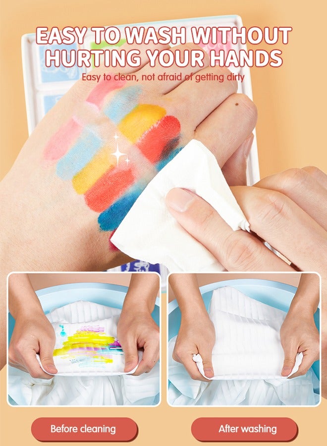 ميكسد مجموعة طلاء الأصابع للأطفال، مجموعة طلاء قابلة للغسل، 30 ورقة فنية مع 12 لونًا وألبوم إصبع واحد، لوازم فنية لطلاء الأصابع هدية التعلم المبكر للأطفال للرسم اليدوي والحرف اليدوية - Image 3