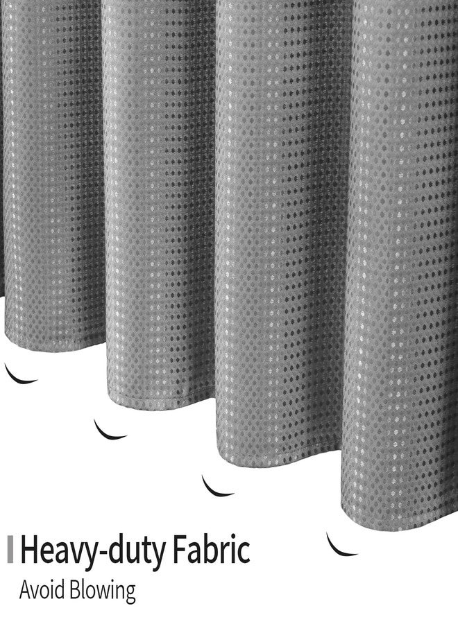MitoVilla Grey Waffle Shower Curtain Set with Snap-in Liner, Modern Waffle Weave Fabric Shower Curtain, Luxury Heavy Duty Cloth Shower Curtain for Neutral Hotel & Spa Bathroom Decor, 72 x 72 - Image 4