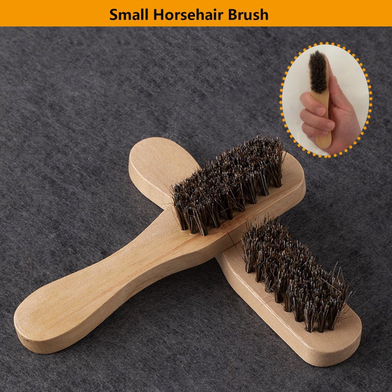 Selaurel Horsehair Laundry Stain Brush 3 Pack Clothes Brush Shoes Soft Bristle Cleaning Brush Natural Wood Laundry Brush for Stains on Clothes Shoes Polishing Brush Shining Brushes - Image 4