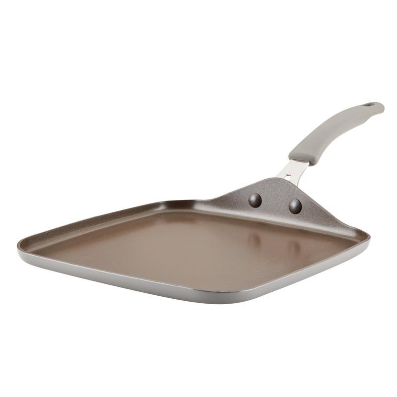 Rachael Ray Cook  Create Nonstick Stovetop GriddleGrill Pan Square 11 Inch Gray