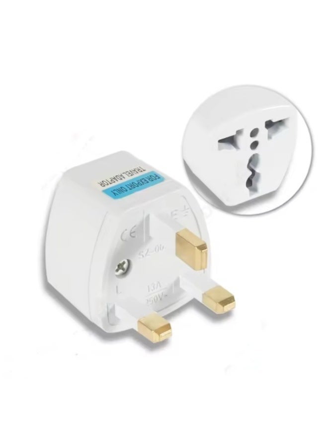 Universal Travel Adapter Plug | USA/Canada/EU/AU to UK UAE Dubai HK Converter | 3 Pin Travel Wall Plug, Type A/B/C/G Compatible, Compact Power Adapter for Travelling - Image 1