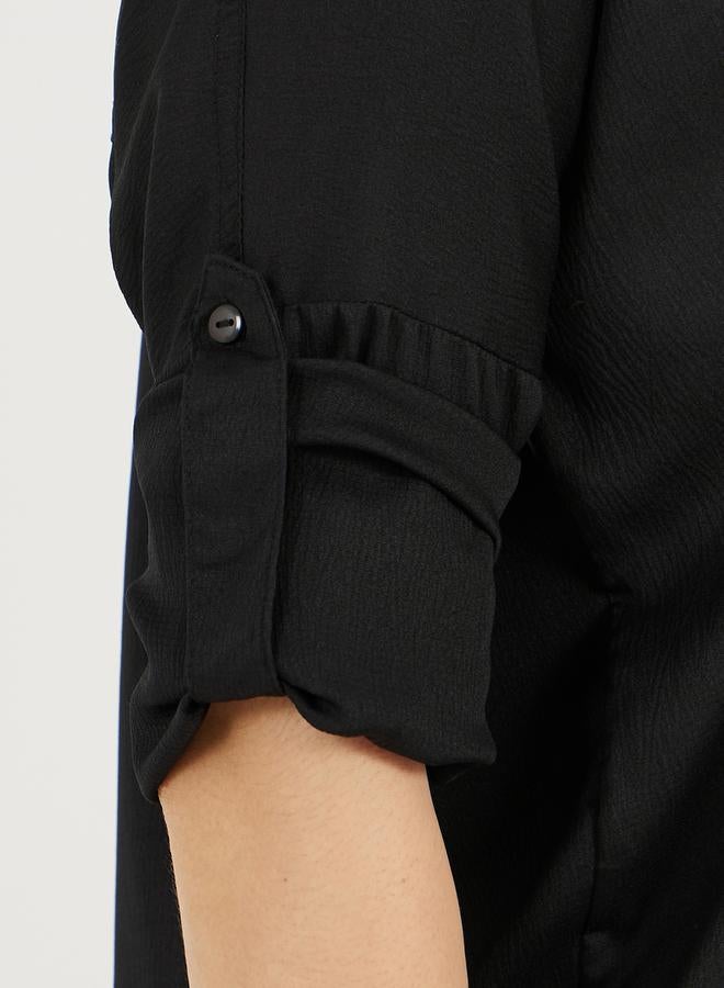 Styli Oversized Textured Longline Shirt with Dropped Shoulder - Image 5