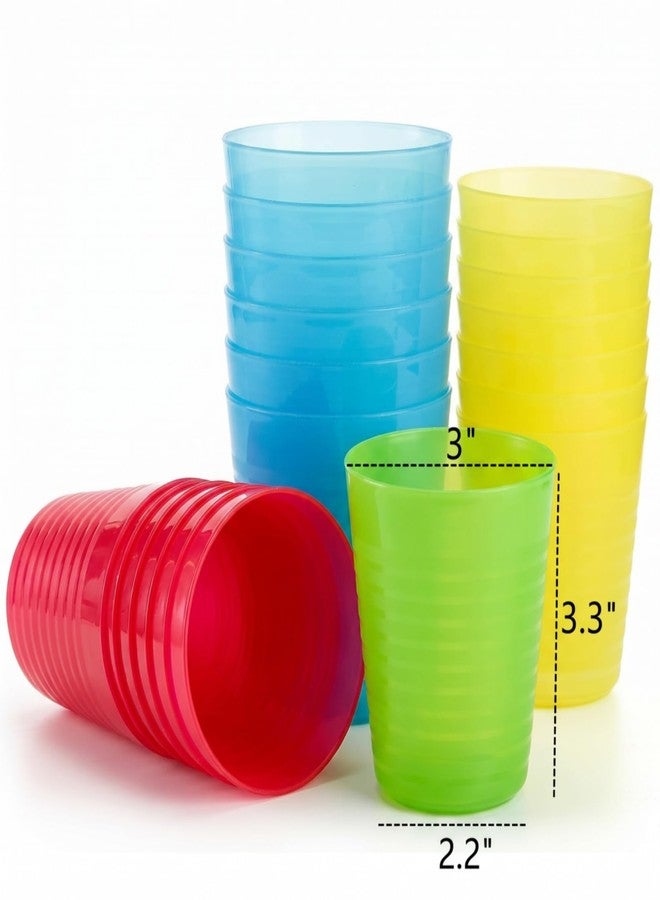 Dicunoy 32 Pack Reusable Plastic Cups, 8oz Small Drinking Tumbler for Children, Unbreakable Colored Open Cups for Kids, Stackable Rainbow Water Tumbler for Juice, Party, Kitchen, Bathroom - Image 2