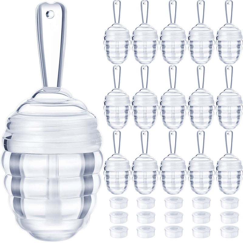 Patelai 28 Pieces Honey Pots Shaped Lip Gloss Tube Empty Lip Gloss Containers Lip Balm Bottle Refillable Cute Lipstick Tubes with Wand for Women DIY Cosmetics(Clear) - Image 1
