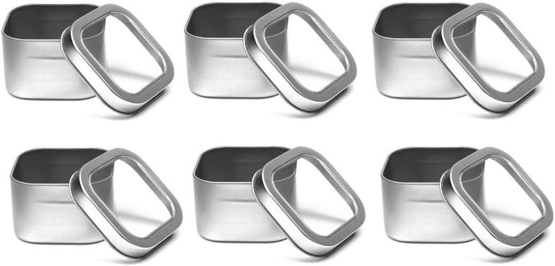 Nakpunar 6 pcs Clear Top Square Tins 4 oz - Image 1