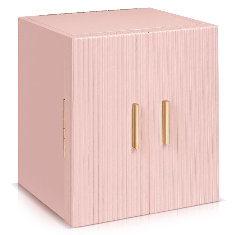 Dajasan Jewelry Box for Girls Women, 4-Tier Large Jewelry Organizer Box, Jewelry Storage Organizer, Jewelry Gift Box for Christmas, Valentine's Day, Birthday, Mother's Day (Pink) - Image 1