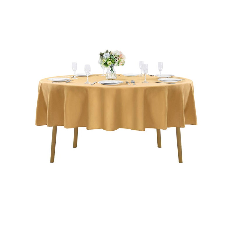 Cupuamon 90 inch Round Tablecloth Washable Polyester Table Cloth Decorative Table Cover for Wedding Party Dining Banquet90 inchGold