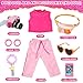 UNICORN ELEMENT American 18 inch Doll Clothes and Accessories Travel Bag Set Including Pink Top Pants Sunglasses Camera Toy Cell Phone Hair Ties and Bracelet Fit for 18 inch Doll - Image 4