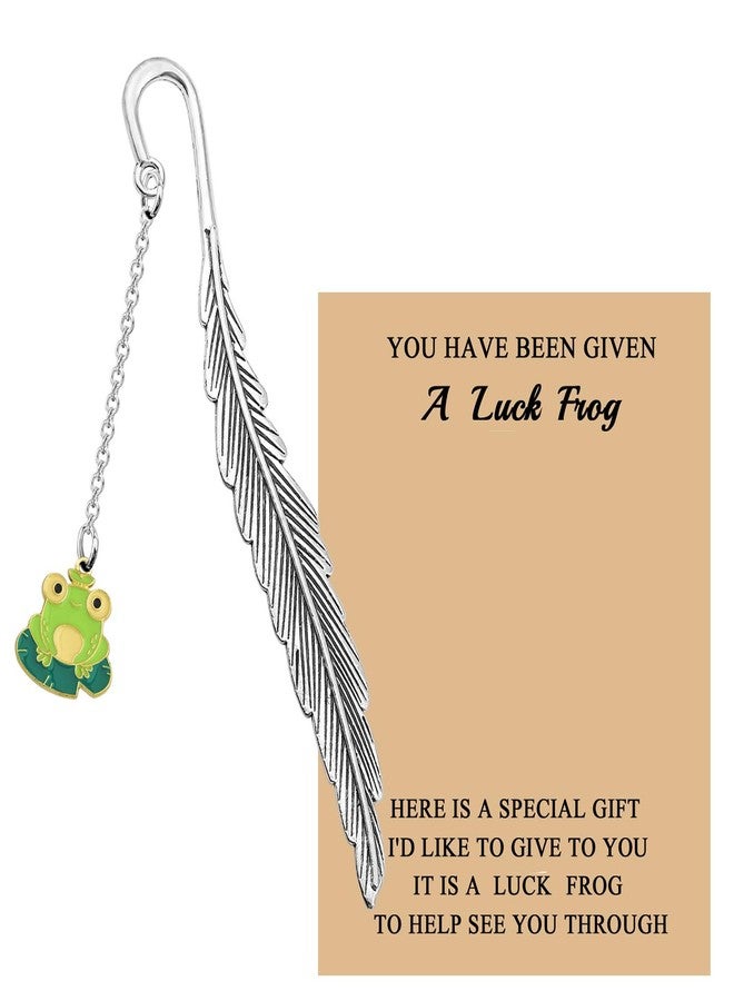 MAOFAED Cute Luck Frog Gift Frog Bookmark for Reader Book Lover Reading Accessories Reading Gift (Frog Bookmark) - Image 1