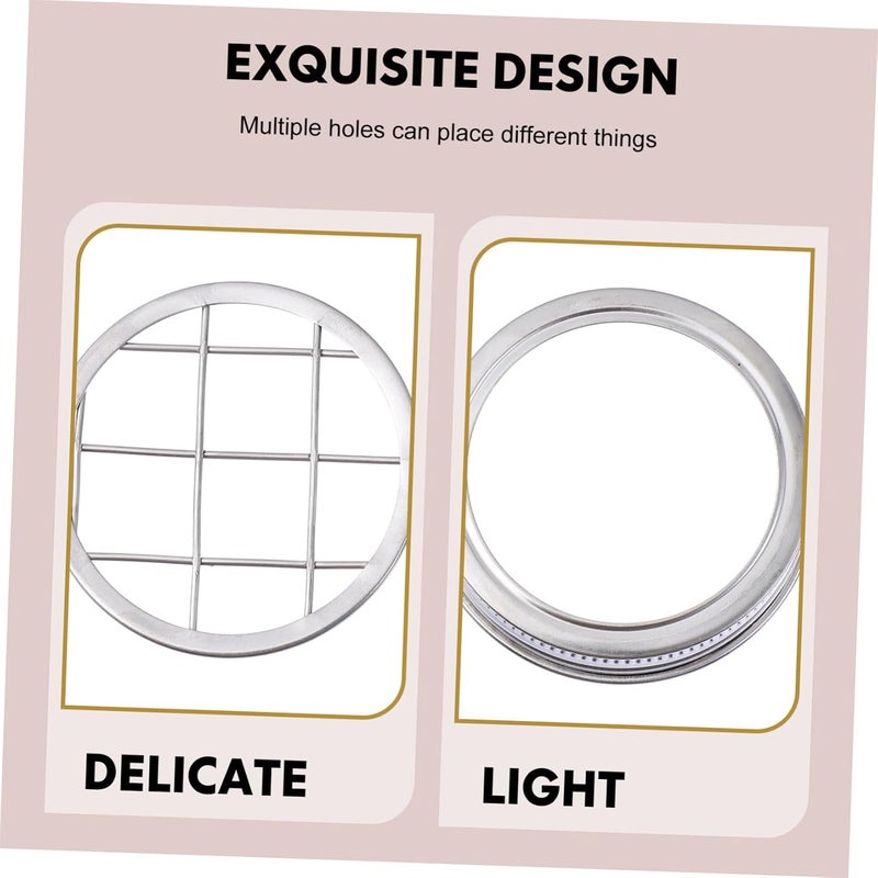 11 Pcs Jar Flower Insert Lids 304 Split Type Airtight Sealing Caps for Canning Jars Includes 1 Flower Lid and 10 Inserts Ideal for Floral Arrangements and Storage - Image 4