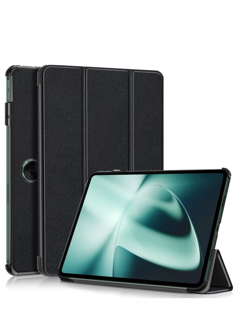 Case For OnePlus Pad 2023 Folding Folio Ultra-Thin PU Leather Stand Case Cover For OnePlus Pad/Oppo Pad 2 (Black) - Image 1
