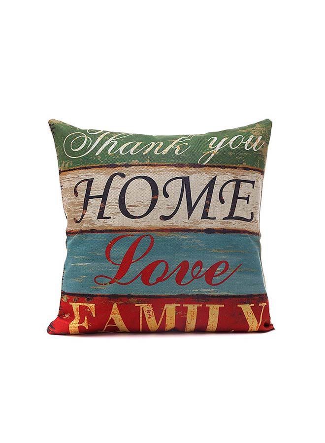 NIBEMINENT European Style English Letters Printed Cushion Cover Multicolour 45x45centimeter