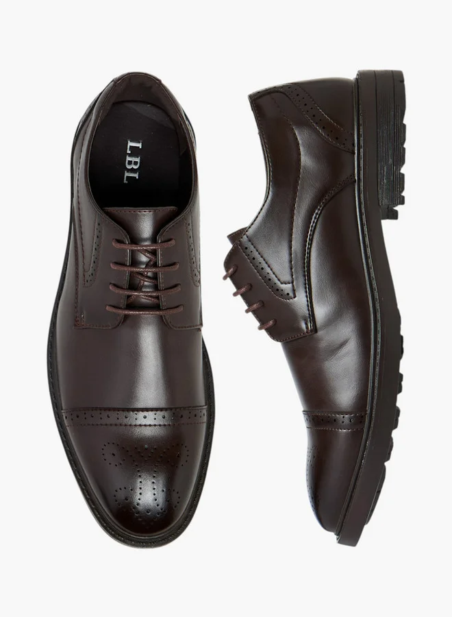 LBL by Shoexpress Perforated Lace-Up Derby Shoes