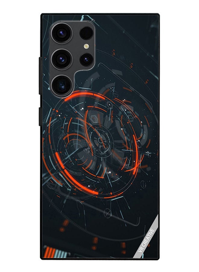 VR CREATIVE غطاء حماية لجهاز سامسونج جالاكسي S23 ألترا 5G بتصميم تقني متعدد الألوان - Image 1