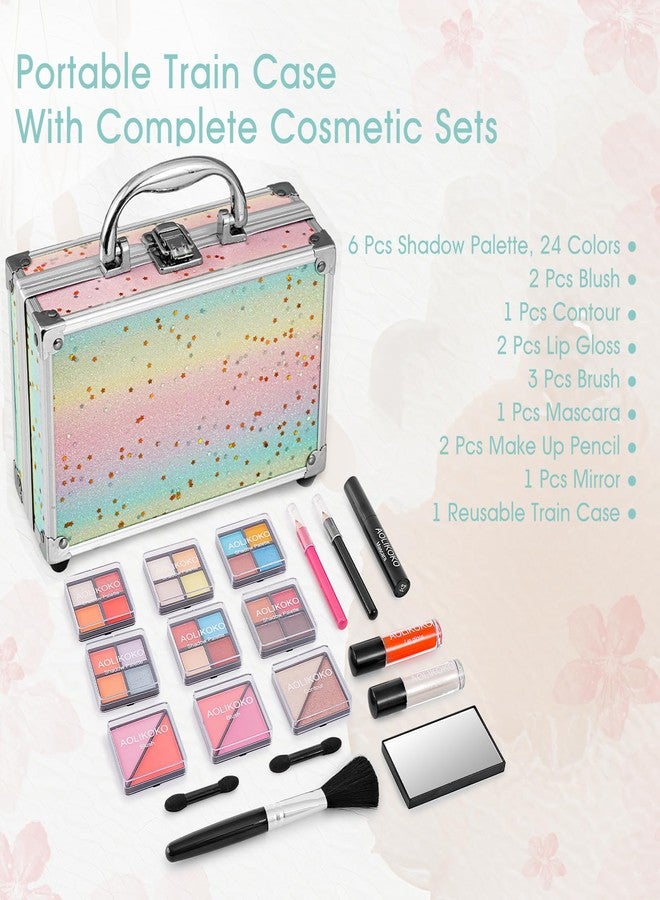 AOLIKOKO Makeup Kit for Teenager & Women Full Kit, All in One Makeup Set With The Small Cosmetic Train Case, Professional Makeup Kit, Makeup Gift Set for Women Girls (Set B) - Image 4