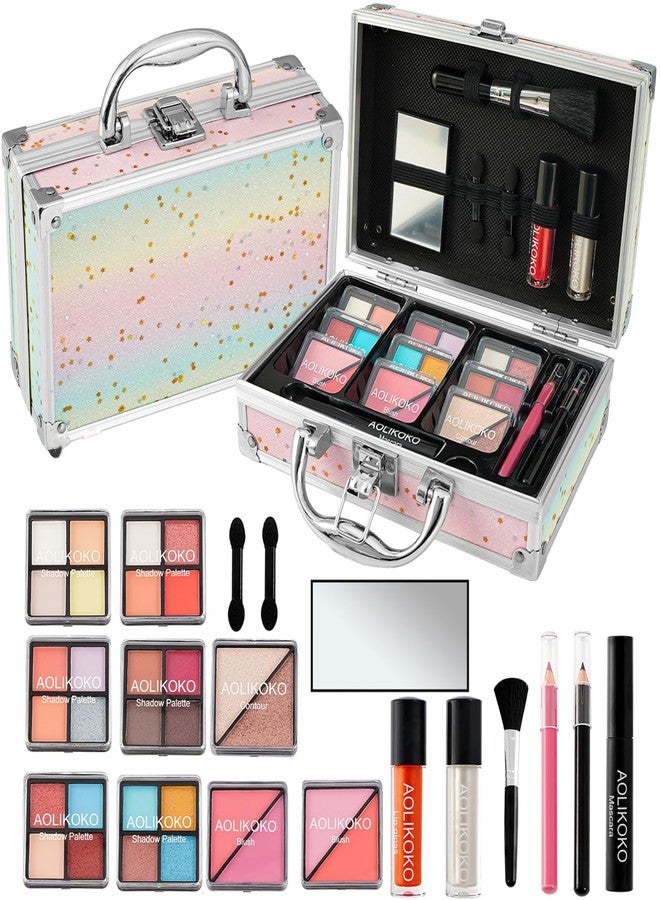 AOLIKOKO Makeup Kit for Teenager & Women Full Kit, All in One Makeup Set With The Small Cosmetic Train Case, Professional Makeup Kit, Makeup Gift Set for Women Girls (Set B) - Image 1
