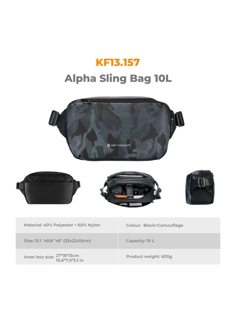كيه آند إف كونسبت حقيبة كاميرا K&F Concept KF13.157V4 بسعة 10 لتر – حقيبة كتف/عبر الجسم مقاومة للماء لكاميرات DSLR وMirrorless - Image 4