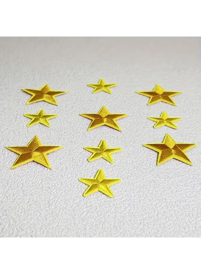 10 Pcs Silvery Star Patches Iron On Sew On Embroidered Motif Badge Applique For Clothing Jeans T Shirt - Image 5