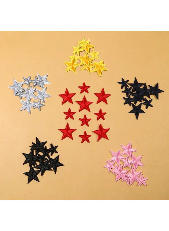10 Pcs Silvery Star Patches Iron On Sew On Embroidered Motif Badge Applique For Clothing Jeans T Shirt - Image 1