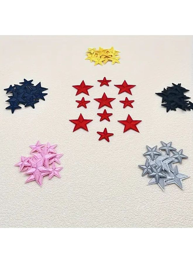 10 Pcs Silvery Star Patches Iron On Sew On Embroidered Motif Badge Applique For Clothing Jeans T Shirt - Image 2