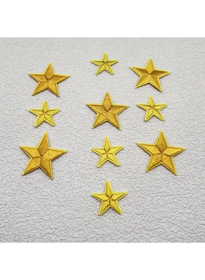 10 Pcs Silvery Star Patches Iron On Sew On Embroidered Motif Badge Applique For Clothing Jeans T Shirt - Image 4