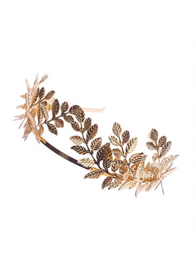 Chmier Bridal Headband Leaf Vine Headband Gold Leaf Crown Leaf Tiara Wedding Headpiece Bridesmaid Prom Festival Hair Accessories for Women and Girls(Gold) - Image 2