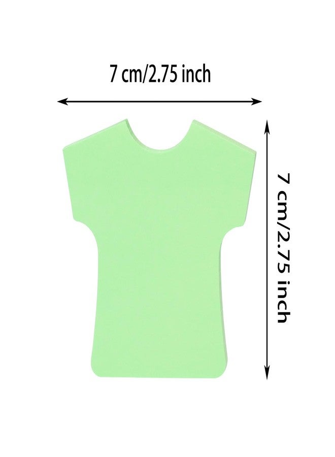 Mini Skater 2 Pack Kraft Paper Sticky Notes Shirt Shape Self-Stick Blank Book Tabs Paper Markers Sticky Notes Pad 100 Sheets Index Sticker (Light Green) - Image 2