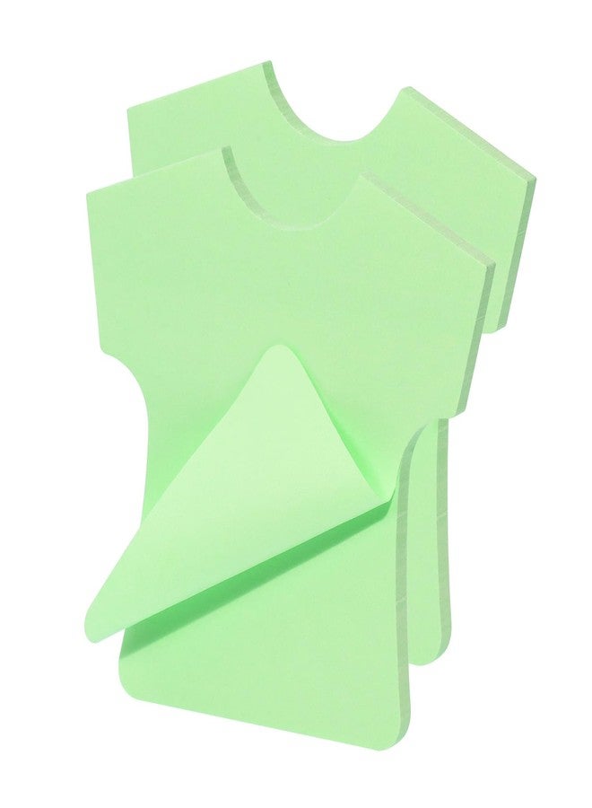 Mini Skater 2 Pack Kraft Paper Sticky Notes Shirt Shape Self-Stick Blank Book Tabs Paper Markers Sticky Notes Pad 100 Sheets Index Sticker (Light Green) - Image 1
