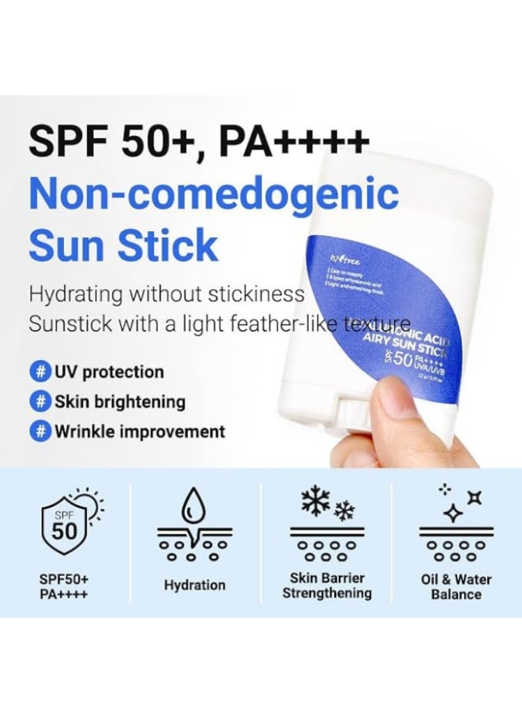 ايسنتري ISNTREE Hyaluronic Acid Airy Sun Stick SPF 50+ PA++++ بترطيب خفيف وتحكم باللمعان - Image 3